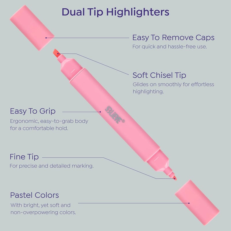 Believe - Aesthetic Bible Highlighters No Bleed Through Assorted Colors, Cute Highlighter Dual Tip For Journaling Supplies And Accessories, Bible Highlighters And Pens No Bleed (CANDY) - Image 4